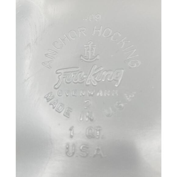 VTG Anchor Hocking Fire King Baking Loaf Pan Dish Hand Painted 409 1QT - Picture 4 of 7